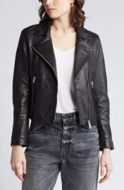 AllSaints Dalby Leather Biker Jacket in Black at Nordstrom